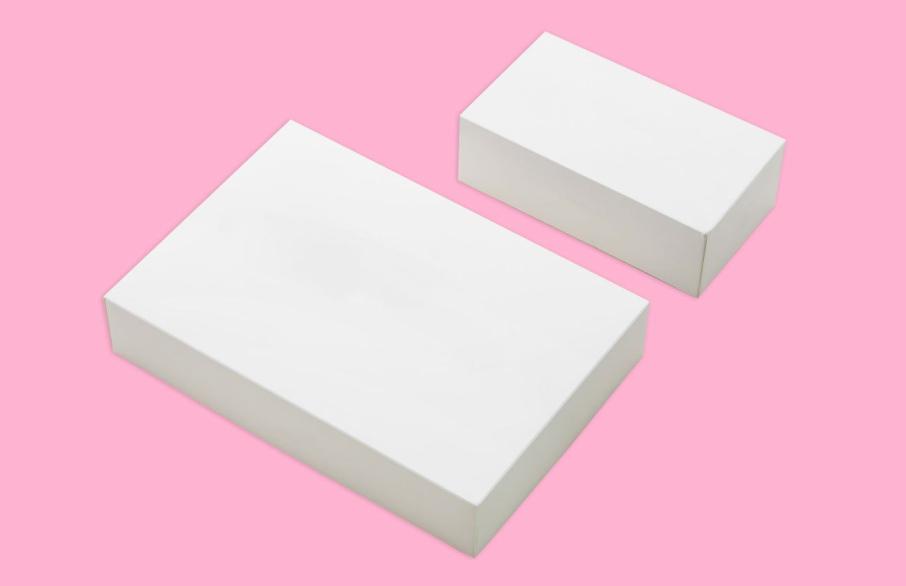 Stülpdeckelkarton in weiß, als Produktverpackung oder Geschenkverpackung